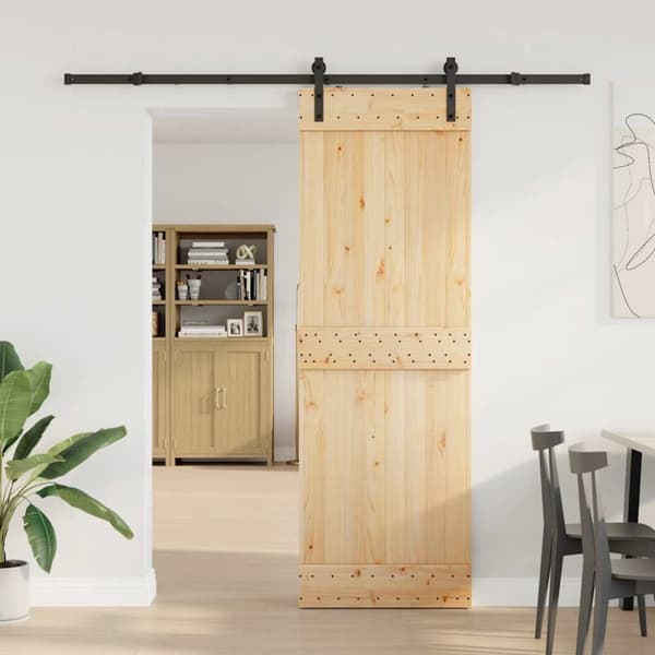 vidaXL skydedør med monteringssæt 70x210 cm massivt fyrretræ