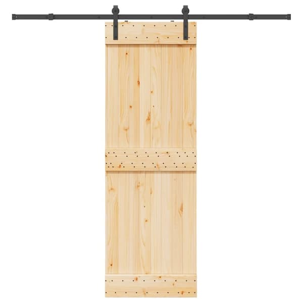 vidaXL skydedør med monteringssæt 70x210 cm massivt fyrretræ