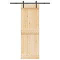 Miniatyrbillede 1 af 8: vidaXL skydedør med monteringssæt 70x210 cm massivt fyrretræ