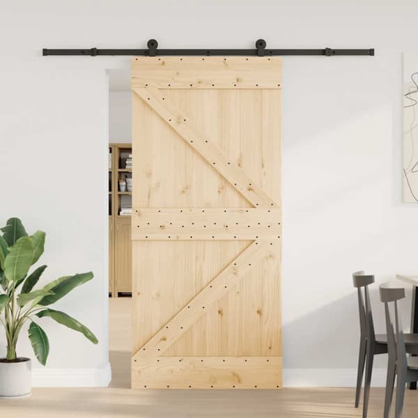 vidaXL Liukuovi asennustarvikkeineen 95x210 cm täysi mänty