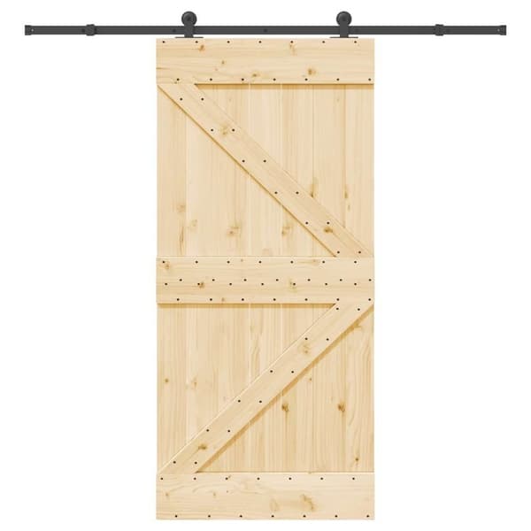 vidaXL Liukuovi asennustarvikkeineen 95x210 cm täysi mänty