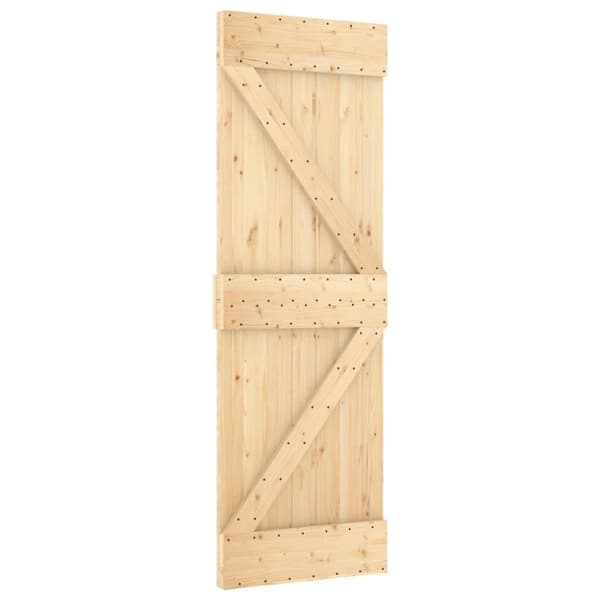vidaXL Skjutdörr med beslag 70x210 cm massiv furu