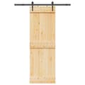 Miniatyrbillede 1 af 8: vidaXL skydedør med monteringssæt 70x210 cm massivt fyrretræ