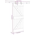 Pikkukuva 8 / 8: vidaXL Liukuovi asennustarvikkeineen 85x210 cm täysi mänty