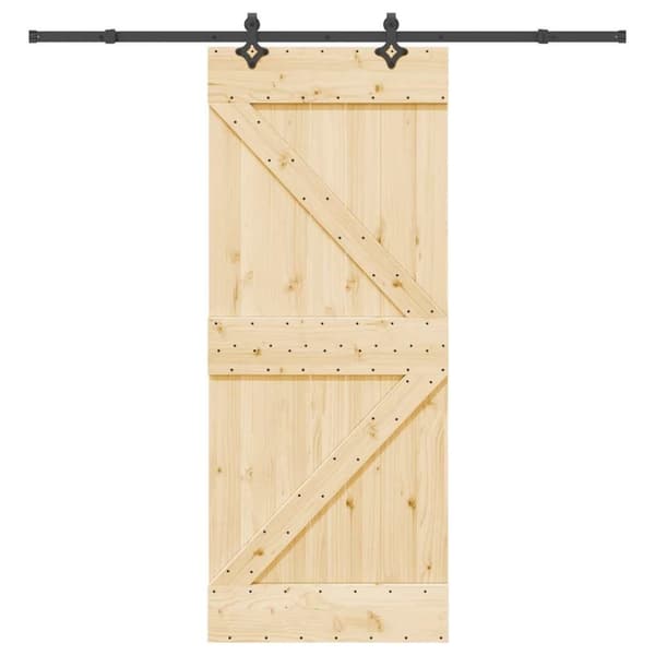 vidaXL Liukuovi asennustarvikkeineen 85x210 cm täysi mänty