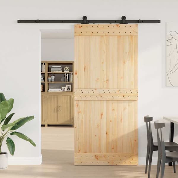 vidaXL Skyvedør med monteringstilbehør 95x210 cm heltre furu