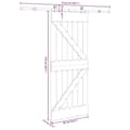 Miniatyrbilde 10 av 10: vidaXL Skyvedør med monteringstilbehør 85x210 cm heltre furu