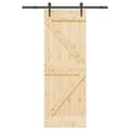 Miniatyrbilde 1 av 8: vidaXL Skyvedør med monteringstilbehør 70x210 cm heltre furu