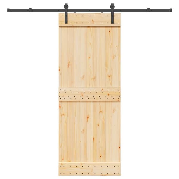 vidaXL Liukuovi asennustarvikkeineen 80x210 cm täysi mänty
