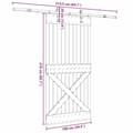 Miniatyrbillede 8 af 8: vidaXL skydedør med monteringssæt 100x210 cm massivt fyrretræ