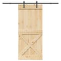 Miniatyrbillede 1 af 8: vidaXL skydedør med monteringssæt 100x210 cm massivt fyrretræ