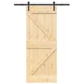 Miniatyrbilde 1 av 8: vidaXL Skyvedør med monteringstilbehør 85x210 cm heltre furu