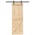 Miniatyrbilde 1 av 8: vidaXL Skyvedør med monteringstilbehør 80x210 cm heltre furu