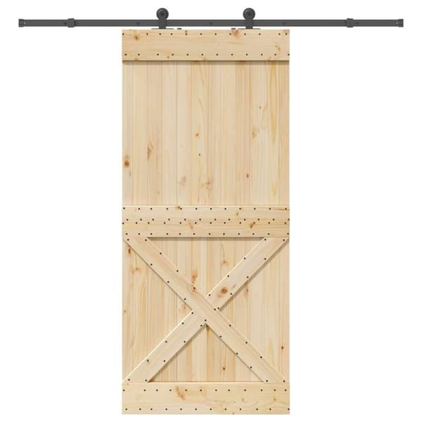 vidaXL Liukuovi asennustarvikkeineen 100x210 cm täysi mänty
