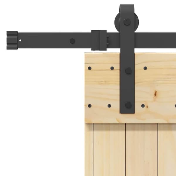 vidaXL Skjutdörr med beslag 90x210 cm massiv furu