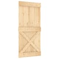 Miniatyrbilde 4 av 8: vidaXL Skyvedør med monteringstilbehør 95x210 cm heltre furu