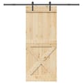 Miniatyrbilde 1 av 8: vidaXL Skyvedør med monteringstilbehør 95x210 cm heltre furu
