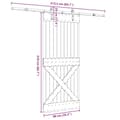 Pikkukuva 8 / 8: vidaXL Liukuovi asennustarvikkeineen 90x210 cm täysi mänty