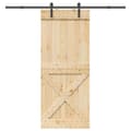 Pikkukuva 1 / 8: vidaXL Liukuovi asennustarvikkeineen 90x210 cm täysi mänty