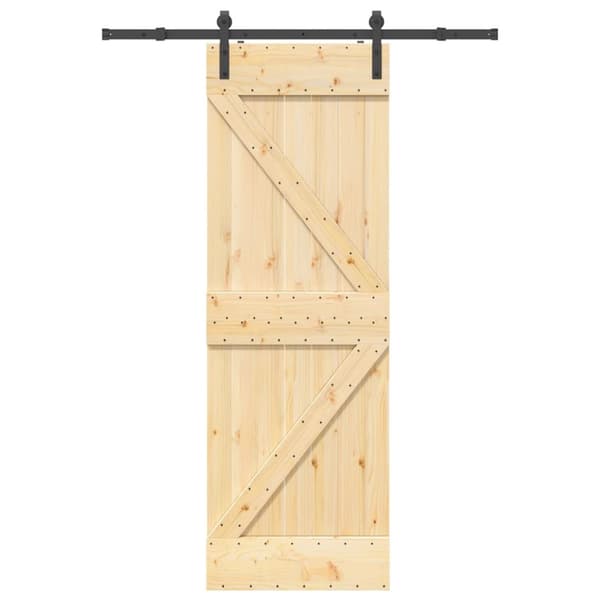 Skjutdörr med beslag 70x210 cm massiv furu