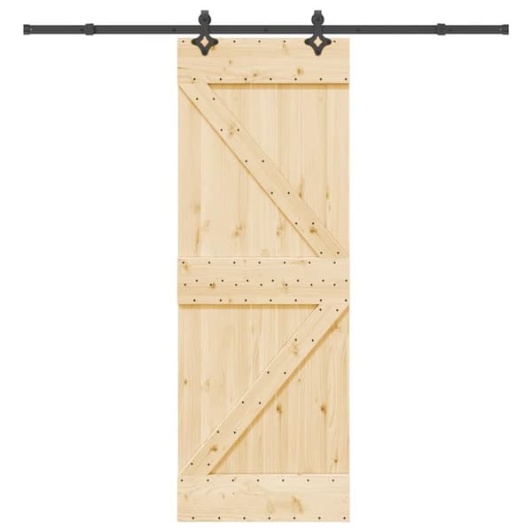 Skjutdörr med beslag 70x210 cm massiv furu