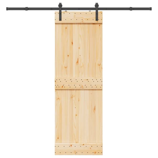 Skjutdörr med beslag 70x210 cm massiv furu