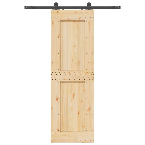 Skjutdörr med beslag 70x210 cm massiv furu