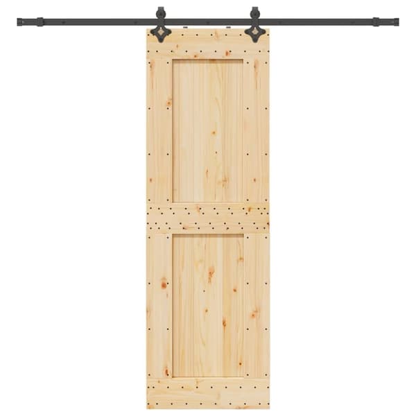 Skjutdörr med beslag 70x210 cm massiv furu
