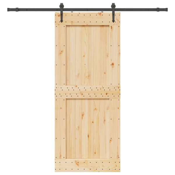 Skjutdörr med beslag 95x210 cm massiv furu