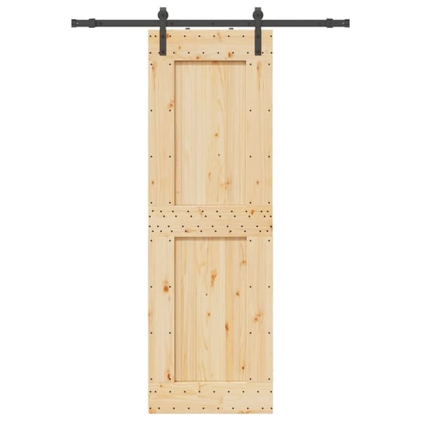 vidaXL Skjutdörr med beslag 70x210 cm massiv furu