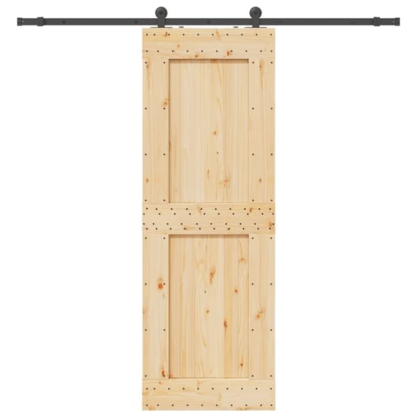vidaXL skydedør med monteringssæt 80x210 cm massivt fyrretræ