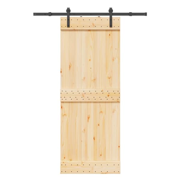 vidaXL skydedør med monteringssæt 80x210 cm massivt fyrretræ