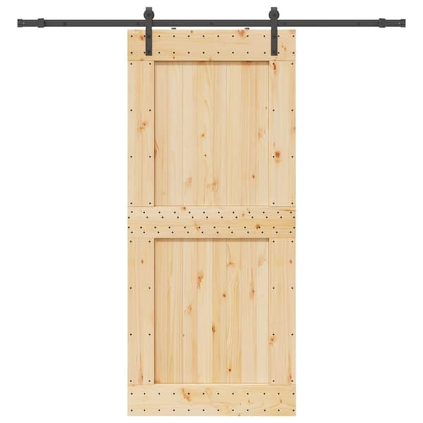 vidaXL Skyvedør med monteringstilbehør 100x210 cm heltre furu