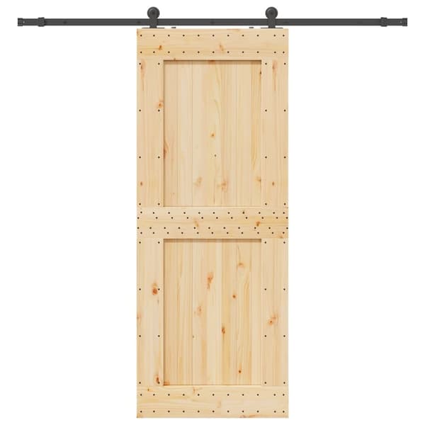 vidaXL Skyvedør med monteringstilbehør 90x210 cm heltre furu
