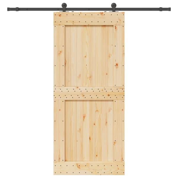 vidaXL skydedør med monteringssæt 100x210 cm massivt fyrretræ