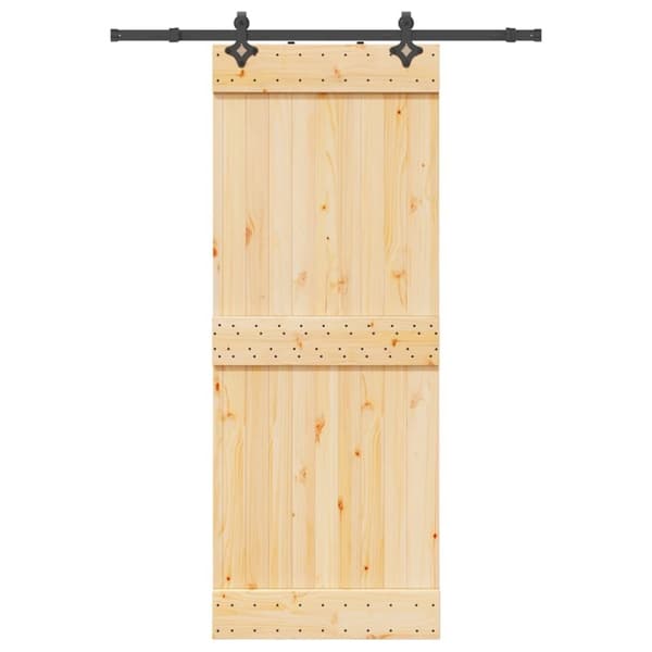 vidaXL Liukuovi asennustarvikkeineen 80x210 cm täysi mänty