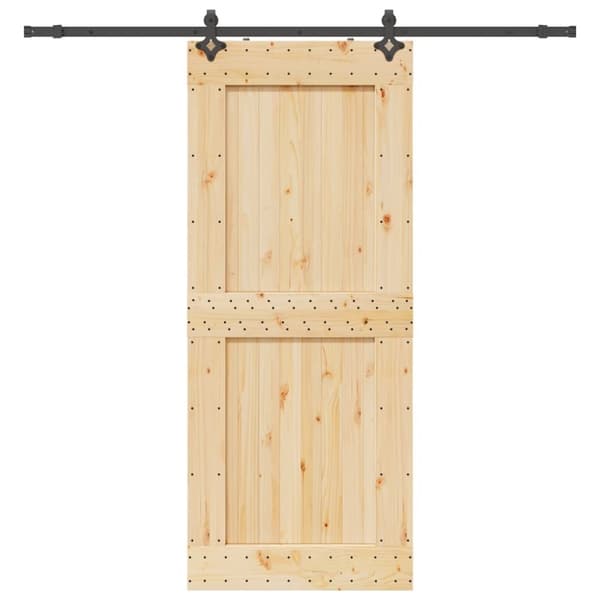 vidaXL Liukuovi asennustarvikkeineen 95x210 cm täysi mänty