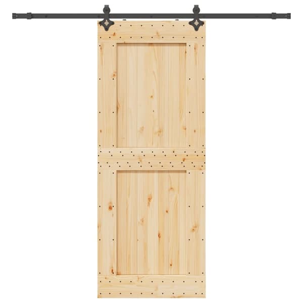 vidaXL Liukuovi asennustarvikkeineen 90x210 cm täysi mänty