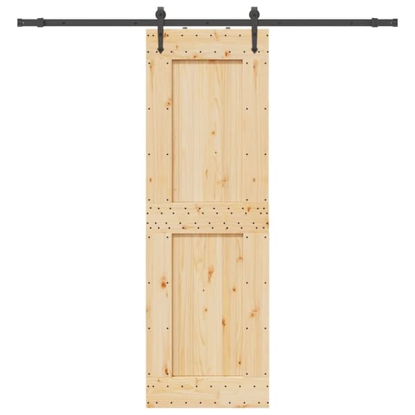 vidaXL Skjutdörr med beslag 70x210 cm massiv furu