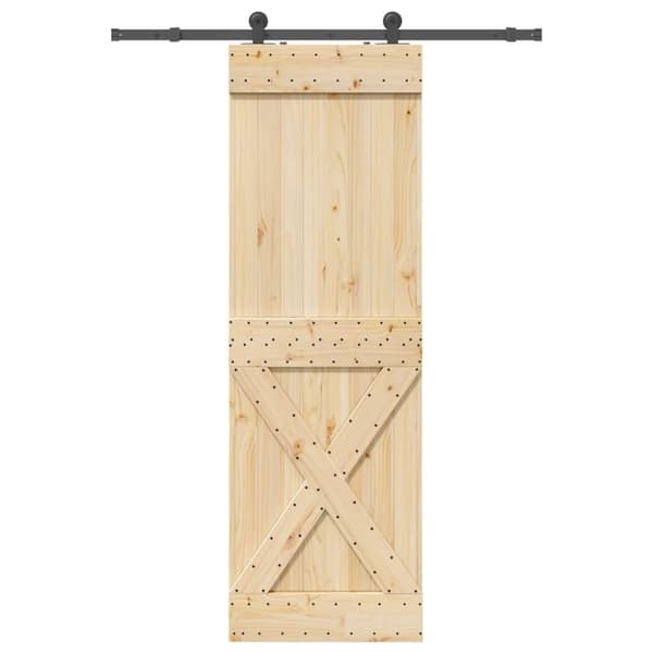 vidaXL Liukuovi asennustarvikkeineen 70x210 cm täysi mänty