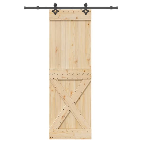 vidaXL Liukuovi asennustarvikkeineen 70x210 cm täysi mänty