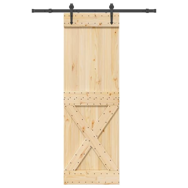 vidaXL Liukuovi asennustarvikkeineen 70x210 cm täysi mänty