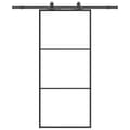 Miniatyrbillede 3 af 10: vidaXL skydedør med hardwaresæt 90x205 cm ESG glas sort