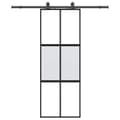 Pikkukuva 3 / 10: vidaXL liukuovi laitteistosarjalla musta 76x205 cm karkaistu lasi
