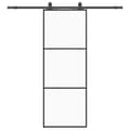 Miniatyrbillede 3 af 10: vidaXL skydedør med hardwaresæt 76x205 cm ESG glas sort
