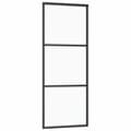 Miniatyrbillede 6 af 10: vidaXL skydedør med hardwaresæt 76x205 cm ESG glas sort