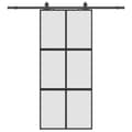 Pikkukuva 3 / 10: vidaXL liukuovi laitteistosarjalla musta 90x205 cm karkaistu lasi