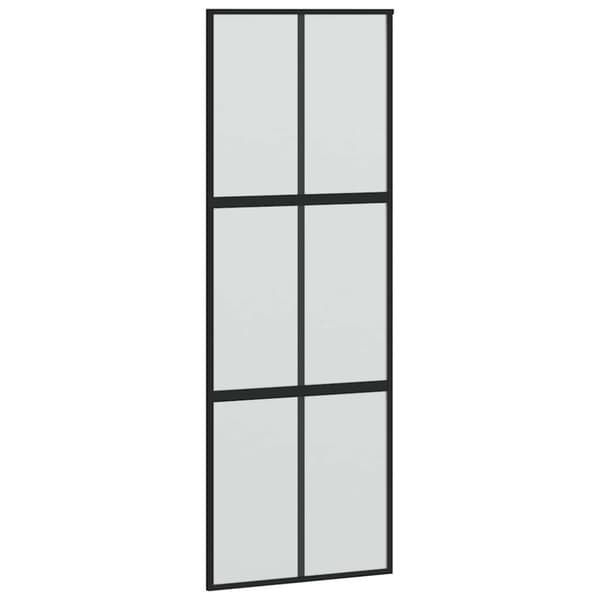 vidaXL liukuovi laitteistosarjalla musta 90x205 cm karkaistu lasi