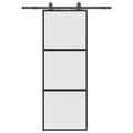 Pikkukuva 3 / 10: vidaXL liukuovi laitteistosarjalla musta 76x205 cm karkaistu lasi