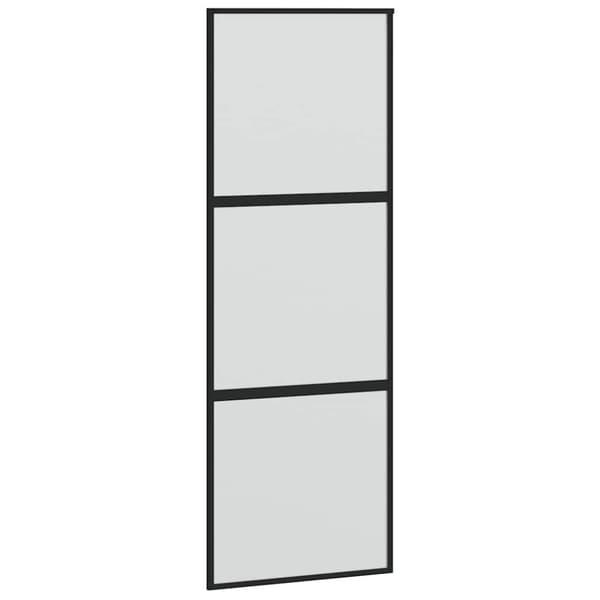 vidaXL liukuovi laitteistosarjalla musta 76x205 cm karkaistu lasi
